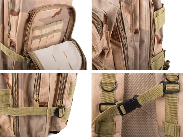 Rucsac tactic militar Capacitate 30 litri Impermeabil Nuante Bej Camuflaj 43x24x25 cm – IoArtify.ro [5]