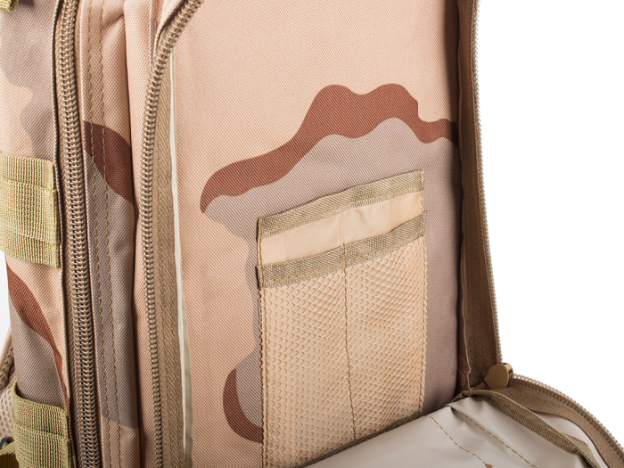Rucsac tactic militar 30L, impermeabil, camuflaj bej, rezistent și multifuncțional pentru aventuri și activități outdoor [6]