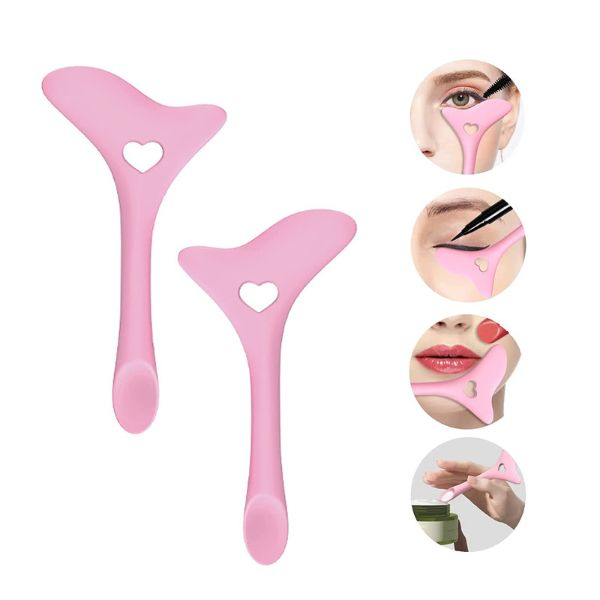 Sablon multifunctional 4in1 Eyeliner din silicon pentru machiaj Roz cu design ergonomic – IoArtify.ro [7]