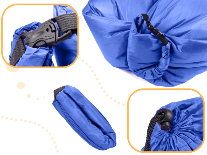 Saltea Autogonflabila Lazy Bag tip sezlong 230 x 70 cm culoare Bleumarin pentru camping plaja sau piscina - IoArtify.ro [2]