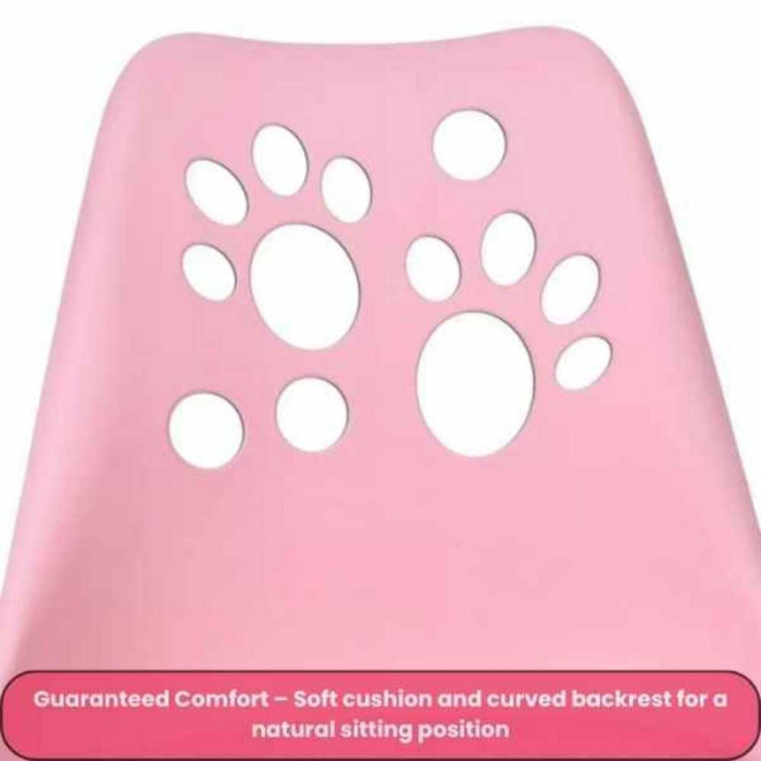 Scaun de Birou cu 5 Roti din Cauciuc Perna din Piele Ecologica si Sezut din PP Cadru Aluminiu 50 x 60 x 89 cm Roz si Casti Wireless cu LED si Slot Card Model Urechi Pisica Roz – IoArtify.ro [4]