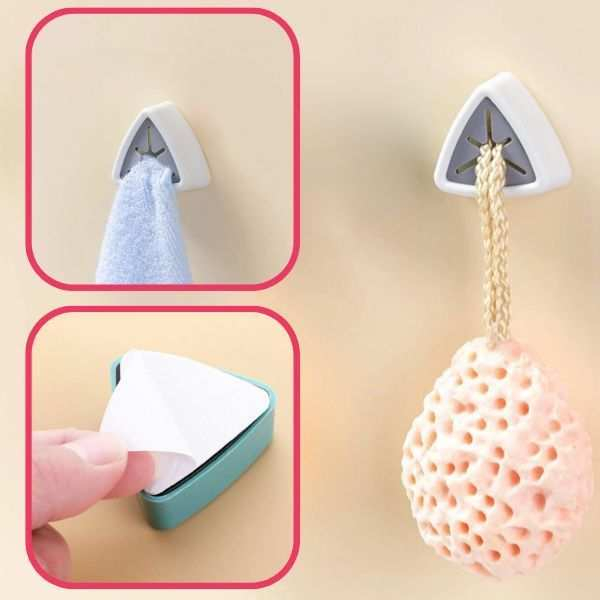 Set 10 Agatatori pentru Prosoape Autoadezive Impermeabile Montaj pe Perete Sistem Push Free Alb - IoArtify.ro [6]