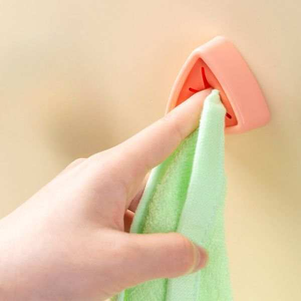 Set 10 Agatatori pentru Prosoape Autoadezive Impermeabile Montaj pe Perete Sistem Push Free Roz - IoArtify.ro [5]