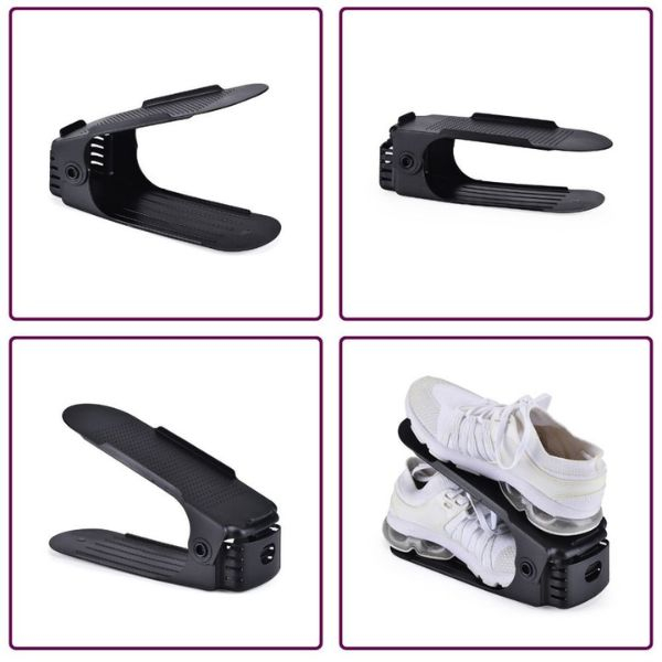 Set 20 buc Organizator Suport pentru Incaltaminte Reglabil 3 Pozitii 6x25.5x11 17 cm Negru – IoArtify.ro [3]