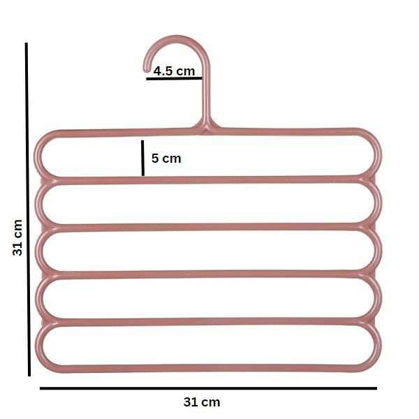 Set 10 Umerase din Plastic cu 5 Pozitii pentru Pantaloni Fuste sau Cravate 31 x 31 cm Maro - IoArtify.ro [2]