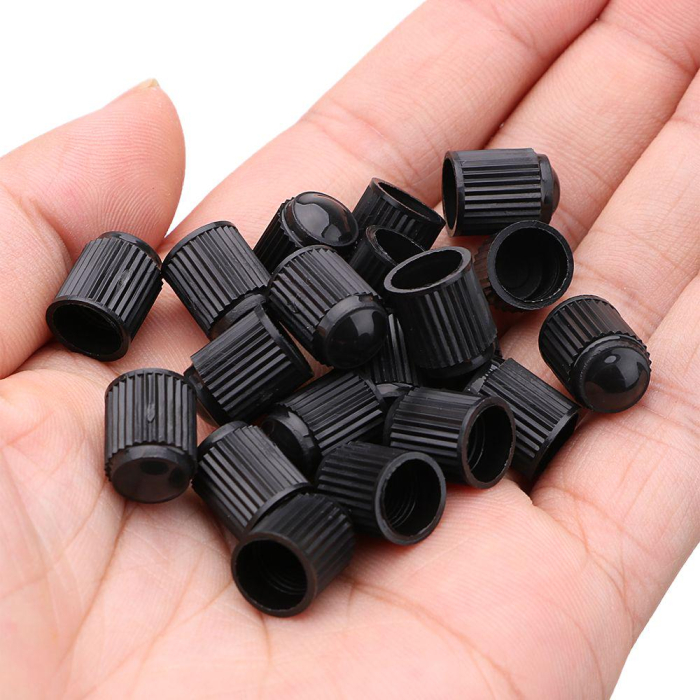 Set 100 buc capace valva ventil din plastic negru pentru autoturisme camioane biciclete moto ATV Quad - IoArtify.ro [3]