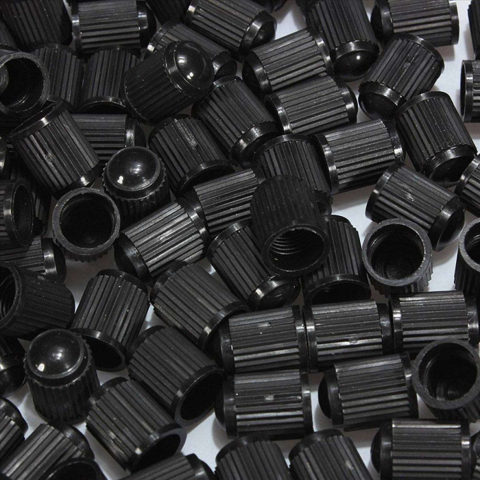 Set 100 buc capace valva ventil din plastic negru pentru autoturisme camioane biciclete moto ATV Quad - IoArtify.ro [4]