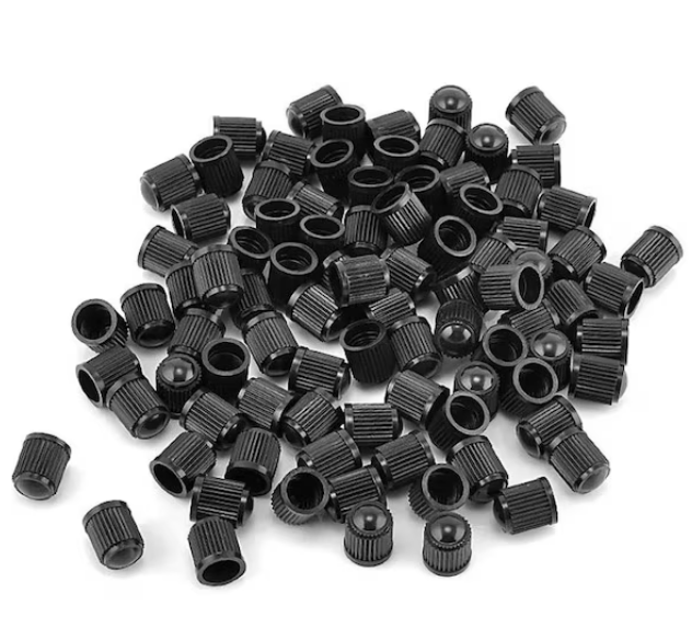 Set 100 buc capace valva ventil din plastic negru pentru autoturisme camioane biciclete moto ATV Quad - IoArtify.ro [6]