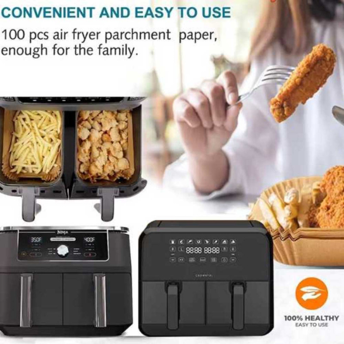 Set 100 Hartii de Copt pentru Airfryer cu Corp Dublu Forma Dreptunghiular 40 g/m² 14 x 22 cm – IoArtify.ro [5]