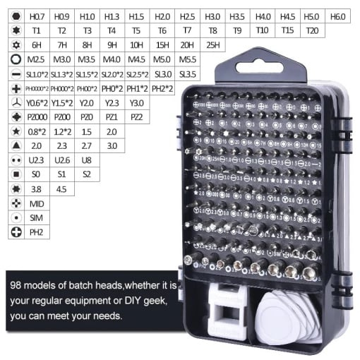 Set 115 Piese Precizie - Biți Crom-Vanadiu Torx Phillips [3]