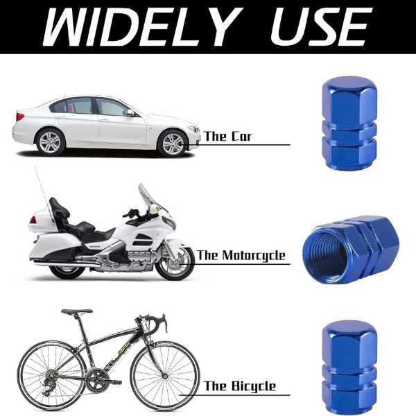 Set 12 Capace Hexagonale pentru Valva Auto Aliaj Aluminiu Lungime 1.8 cm Albastru – IoArtify.ro [2]
