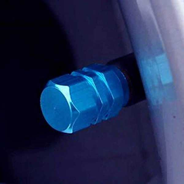 Set 12 Capace Hexagonale pentru Valva Auto Aliaj Aluminiu Lungime 1.8 cm Albastru – IoArtify.ro [6]