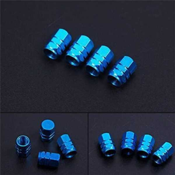 Set 12 Capace Hexagonale pentru Valva Auto Aliaj Aluminiu Lungime 1.8 cm Albastru – IoArtify.ro [9]