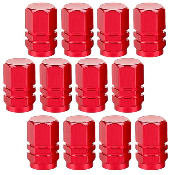 Set 12 Capace Hexagonale pentru Valva Auto Aliaj Aluminiu Lungime 1.8 cm Rosu - IoArtify.ro [8]
