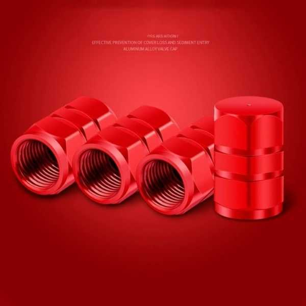 Set 12 Capace Hexagonale pentru Valva Auto Aliaj Aluminiu Lungime 1.8 cm Rosu - IoArtify.ro [3]