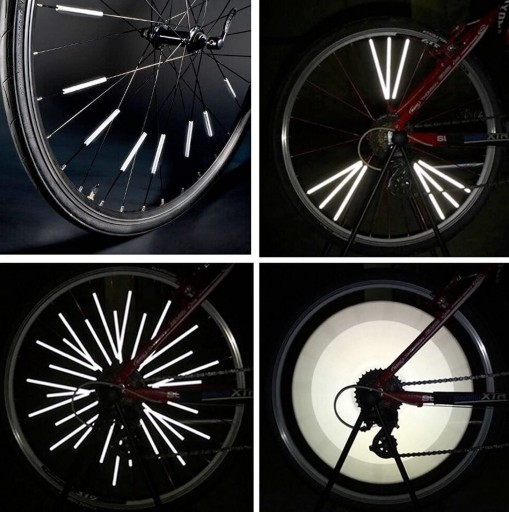 Set 12 ornamente din material reflectorizant pentru spite bicicleta culoare gri argintiu rezistente la apa - IoArtify.ro [5]