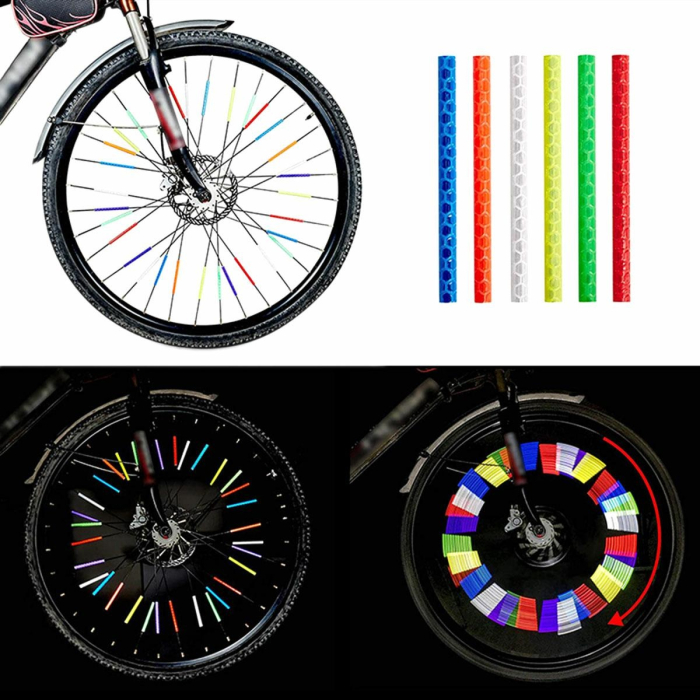 Set 12 ornamente din material reflectorizant pentru spite bicicleta culoare verde vizibilitate sporita - IoArtify.ro [4]