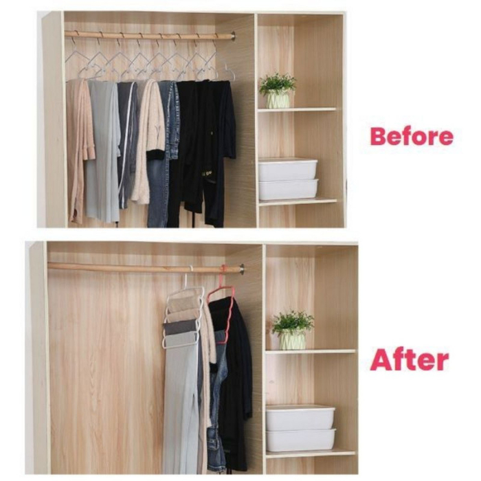 Set 12 Umerase Multifunctionale din Plastic cu 5 pozitii pentru Haine si Accesorii Anti-derapante 31 x 31 cm Roz Maro si Albastre – IoArtify.ro [7]