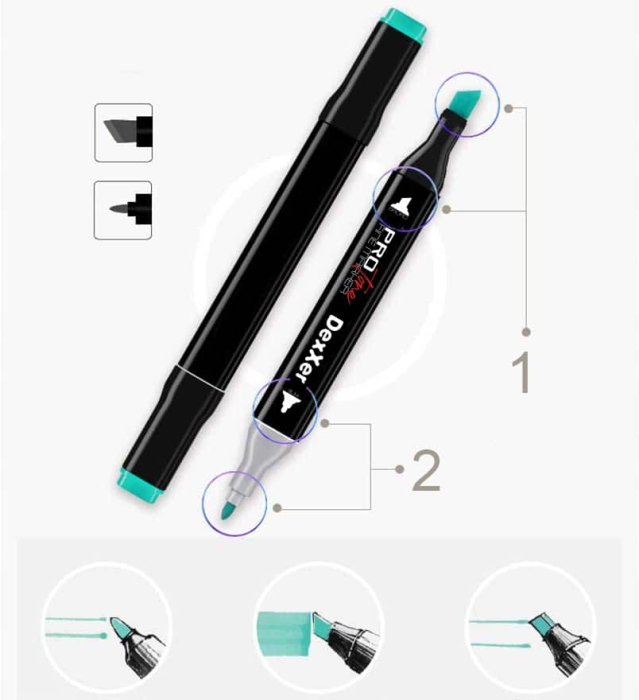 Set 120 Markere Profesionale AVX-WT-MDS-120 cu cap dublu gros și subțire - IoArtify.ro [7]