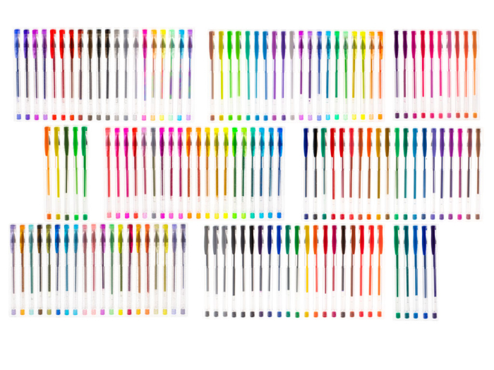 Set 140 piese Pixuri cu gel multicolor cu sclipici varf fin 0.7 mm – IoArtify.ro [4]