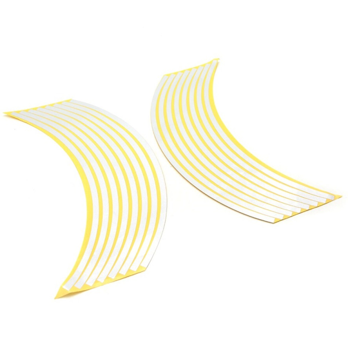 Set 16 inele din autocolant pentru jante culoare Alb Lucios grosime 1 milimetru - IoArtify.ro [2]