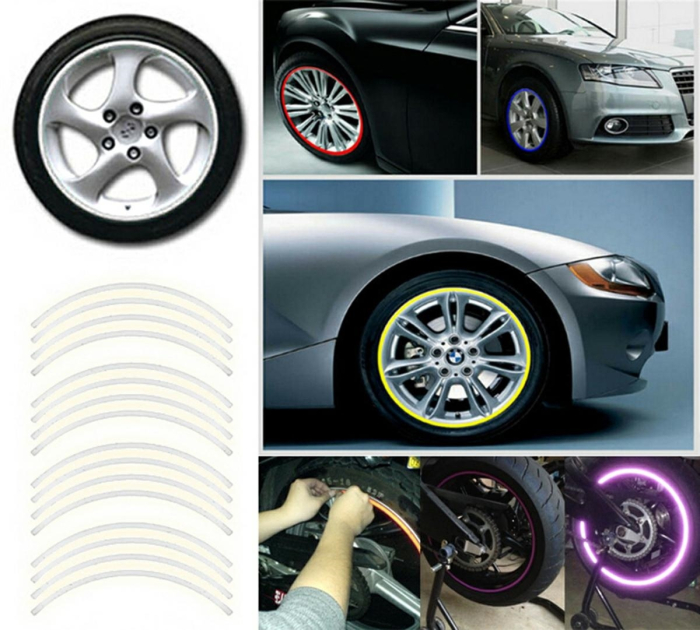 Set 16 ornamente Reflectorizante pentru jante auto moto culoare Argintiu rezistență la UV - IoArtify.ro [4]