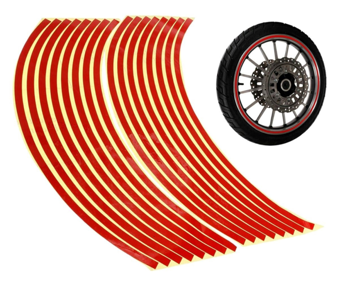 Set 16 ornamente Reflectorizante pentru jante auto moto culoare Rosie rezistente la apa - IoArtify.ro [2]