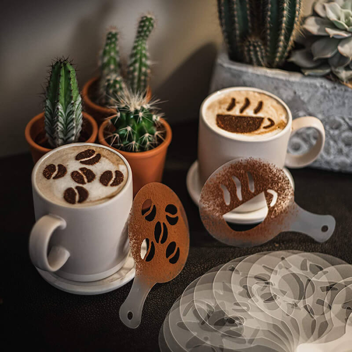 Set 16 Șabloane Reutilizabile pentru Decorarea Deserturilor și Cafelei – Perfect pentru Barista Acasă [2]
