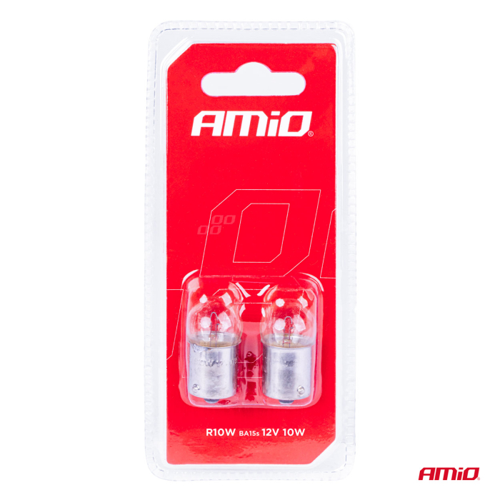 Set 2 Becuri Halogen BA15s 12V 10W, Soclu R10W, Transparent, Omologate, Ambalare Blister [4]