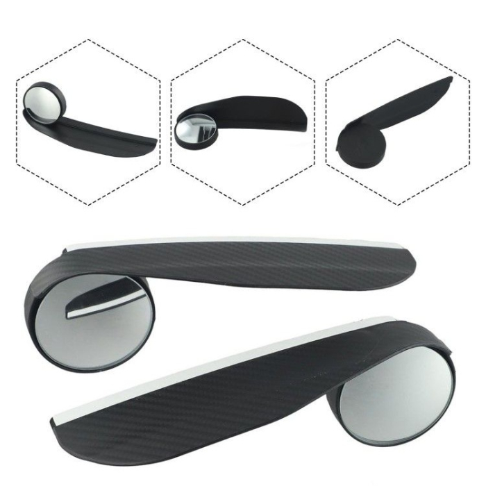Set 2 buc Oglinzi Unghi Mort cu protectie ploaie finisaj Carbon culoare Neagra - IoArtify.ro [3]