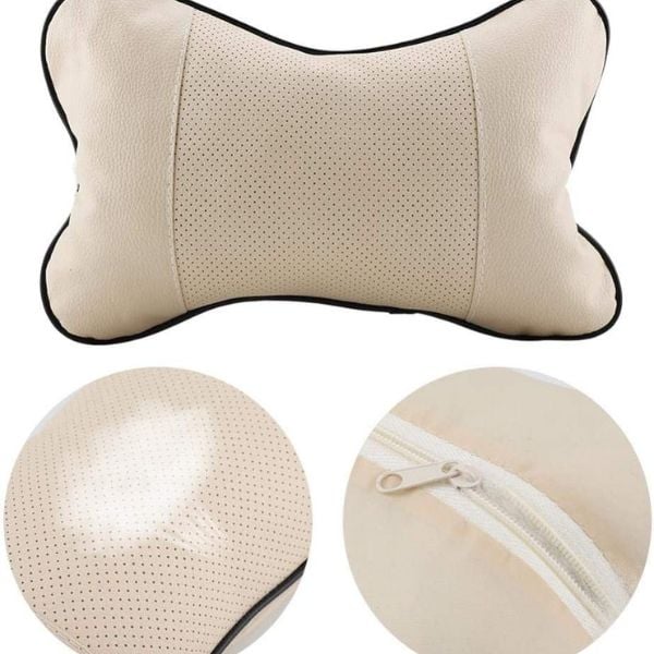 Set 2 buc Perna din piele ecologica pentru tetiera masinii Bej cu dimensiuni universale – IoArtify.ro [5]