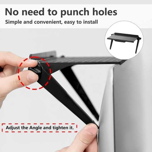 Set 2 buc Raft Reglabil de Depozitare pentru TV sau Monitoare LCD Capacitate Maxim 4 Kg 30 x 11 x 3 cm Negru – IoArtify.ro [3]