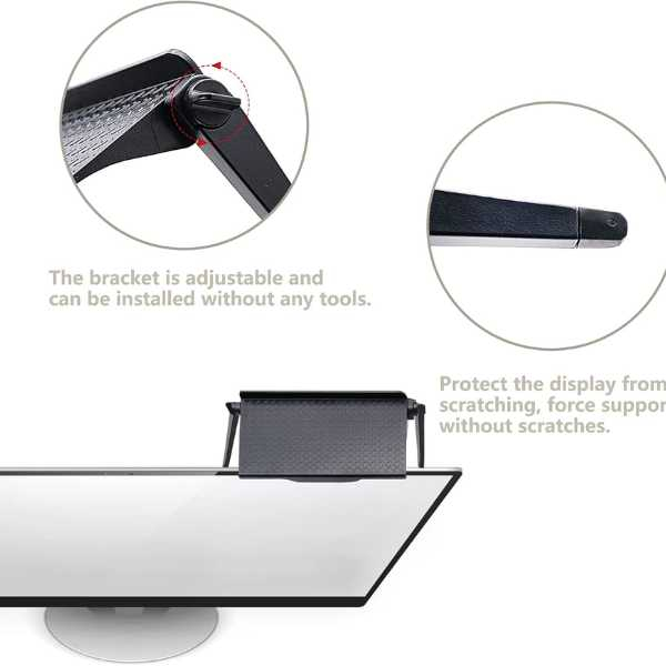 Set 2 buc Raft Reglabil de Depozitare pentru TV sau Monitoare LCD Capacitate Maxim 4 Kg 30 x 11 x 3 cm Negru – IoArtify.ro [6]