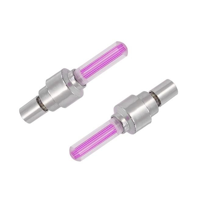 Set 2 Capace Valva cu LED Roz, Senzor de Mișcare și Lumina Automată pentru Mașini și Biciclete [2]