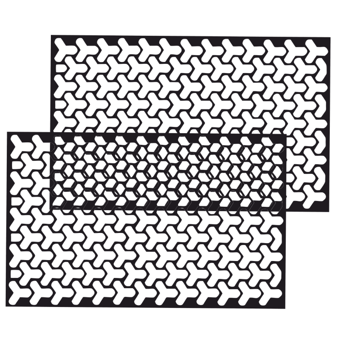 Set 2 folii autoadezive decupate pentru decorarea stopurilor auto dimensiune 2 x 48 x 30 cm culoare Negru Mat model HONEYCOMB TRIANGLE – IoArtify.ro [4]