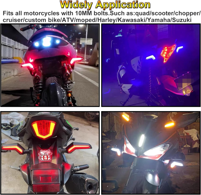 Set 2 lampi Semnalizare Moto model BUMERANG cu 2 functii pozitie si semnalizare tensiune 12V - IoArtify.ro [6]