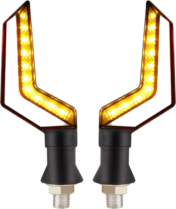 Set 2 lampi Semnalizare Moto model BUMERANG cu 2 functii pozitie si semnalizare tensiune 12V - IoArtify.ro [2]