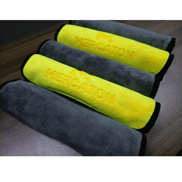 Set 2 Lavete Profesionale Mercaton din Microfibra Ultra-Absorbante 800 GSM pe metru pătrat Gri cu Galben 30 x 60 cm – IoArtify.ro [2]