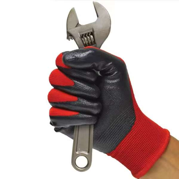 Set 2 Manusi cu Palme Acoperite din Latex Calibru 13 Respirabile Rosu cu Negru Marimea 9 L - IoArtify.ro [3]