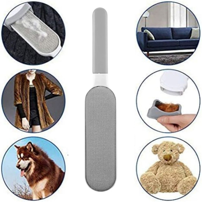 Set 2 perii pentru indepartarea scamelor si a parului animalelor de companie Travel size PP Gri cu maner ergonomic – IoArtify.ro [10]