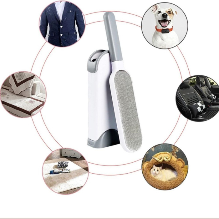 Set 2 perii pentru indepartarea scamelor si a parului animalelor de companie Travel size PP Gri cu maner ergonomic – IoArtify.ro [8]