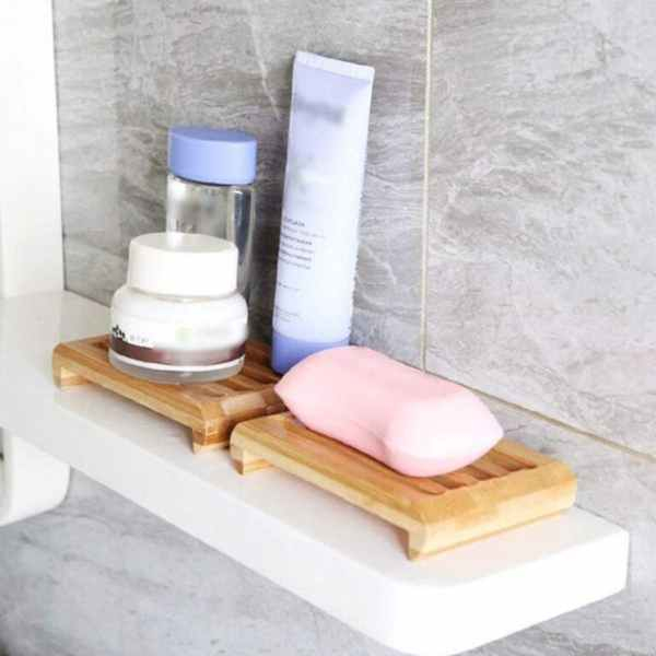 Set 2 Piese din Bambus Cutie Depozitare Betisoare de Ureche si Sapuniera Anti-Derapanta cu Drenaj Apa Maro – IoArtify.ro [9]