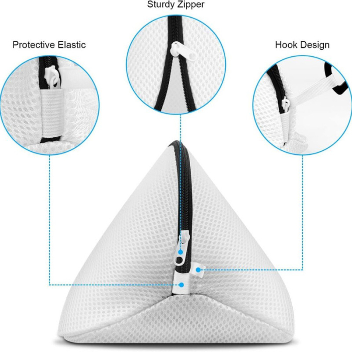 Set 2 Saculeti din poliester cu fermoar pentru spalarea si protejarea pantofilor si a hainelor de dimensiuni mici 42 x 24 x 24 cm Alb - IoArtify.ro [4]