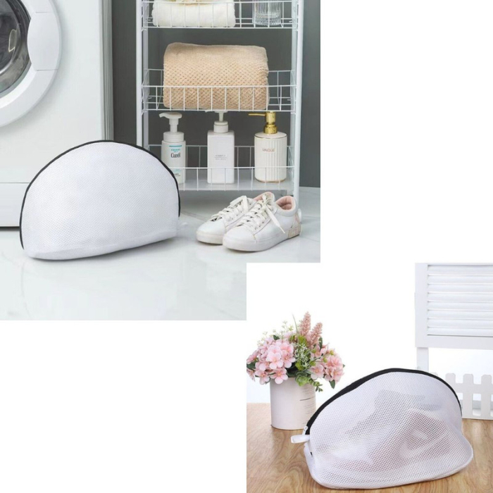 Set 2 Saculeti din poliester cu fermoar pentru spalarea si protejarea pantofilor si a hainelor de dimensiuni mici 42 x 24 x 24 cm Alb - IoArtify.ro [10]