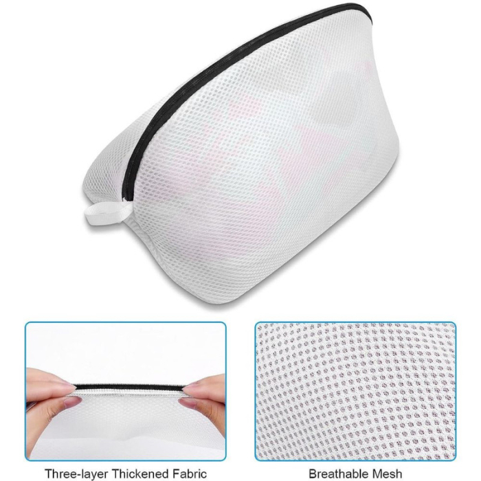 Set 2 Saculeti din poliester cu fermoar pentru spalarea si protejarea pantofilor si a hainelor de dimensiuni mici 42 x 24 x 24 cm Alb - IoArtify.ro [7]