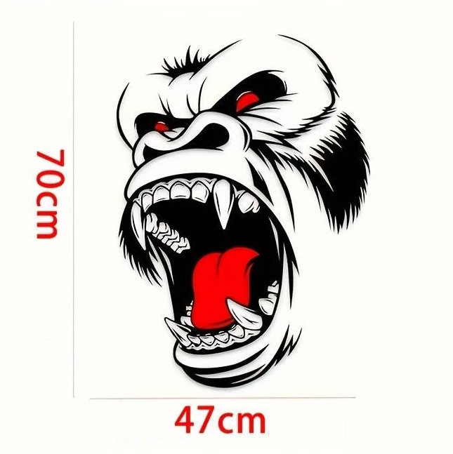 Set 2 stickere autoadezive Tuning in doua culori model Gorilla dimensiune 70 x 47 cm culoare Negru si Rosu – IoArtify.ro [4]