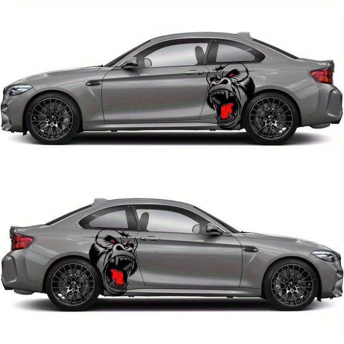 Set 2 stickere autoadezive Tuning in doua culori model Gorilla dimensiune 70 x 47 cm culoare Negru si Rosu – IoArtify.ro [2]