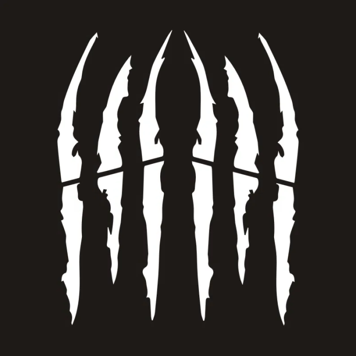 Set 2 stickere autoadezive Tuning model Monster Scratches dimensiune 37 x 9 cm culoare Alba – IoArtify.ro [2]