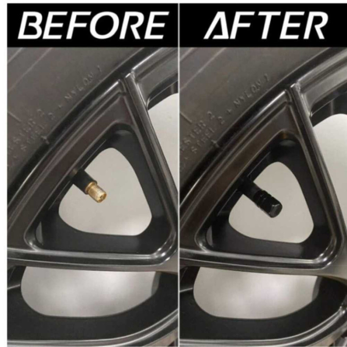 Set 2 Suporti Numar Auto din Plastic Flexibil Negru si 4 Capace Hexagonale din Aluminiu pentru Valva Auto 1.8 cm Negru - IoArtify.ro [5]