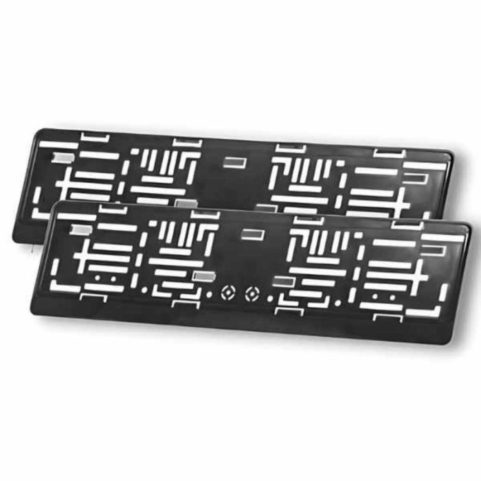 Set 2 Suporti Numar Auto din Plastic Flexibil Negru si 4 Capace Hexagonale din Aluminiu pentru Valva Auto 1.8 cm Negru - IoArtify.ro [2]